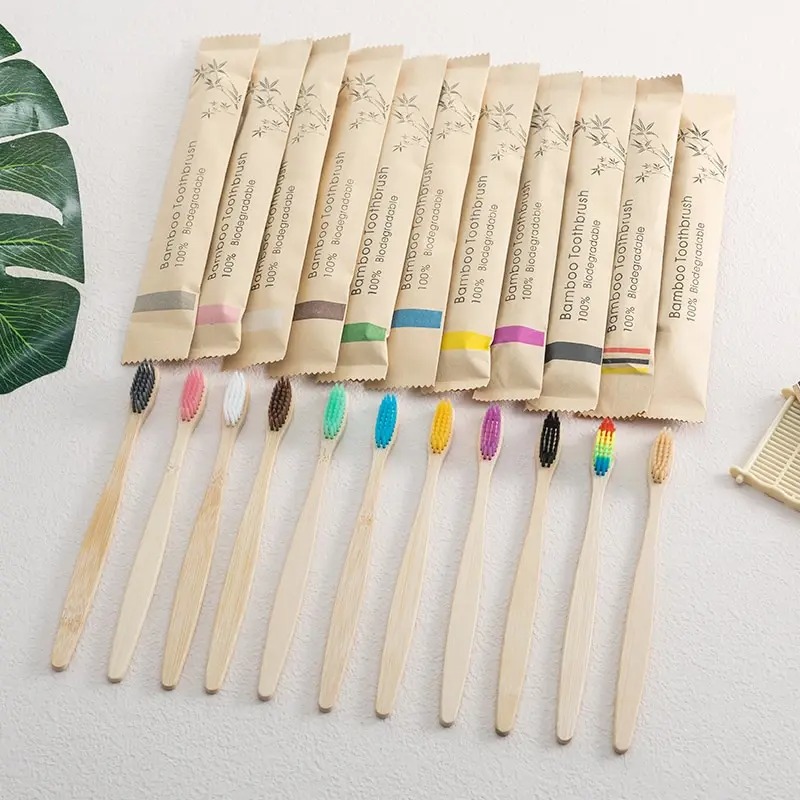 Bamboo Toothbrush - Paquete de 10 cepillos de dientes