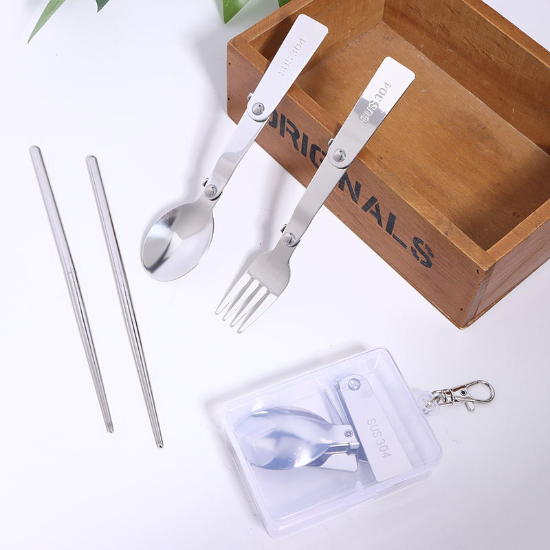 Bamboo Cutlery - Juego de cubiertos portátiles de acero