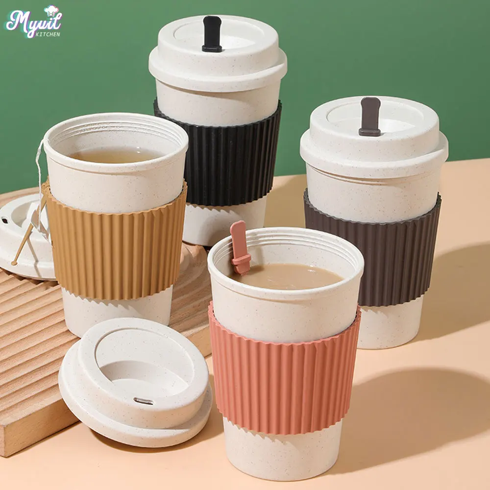 Reusable Straw - Tazas de café con tapas de