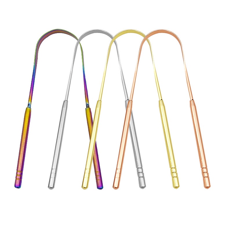 Bamboo Toothbrush - Rascador de lengua de acero inoxidable,
