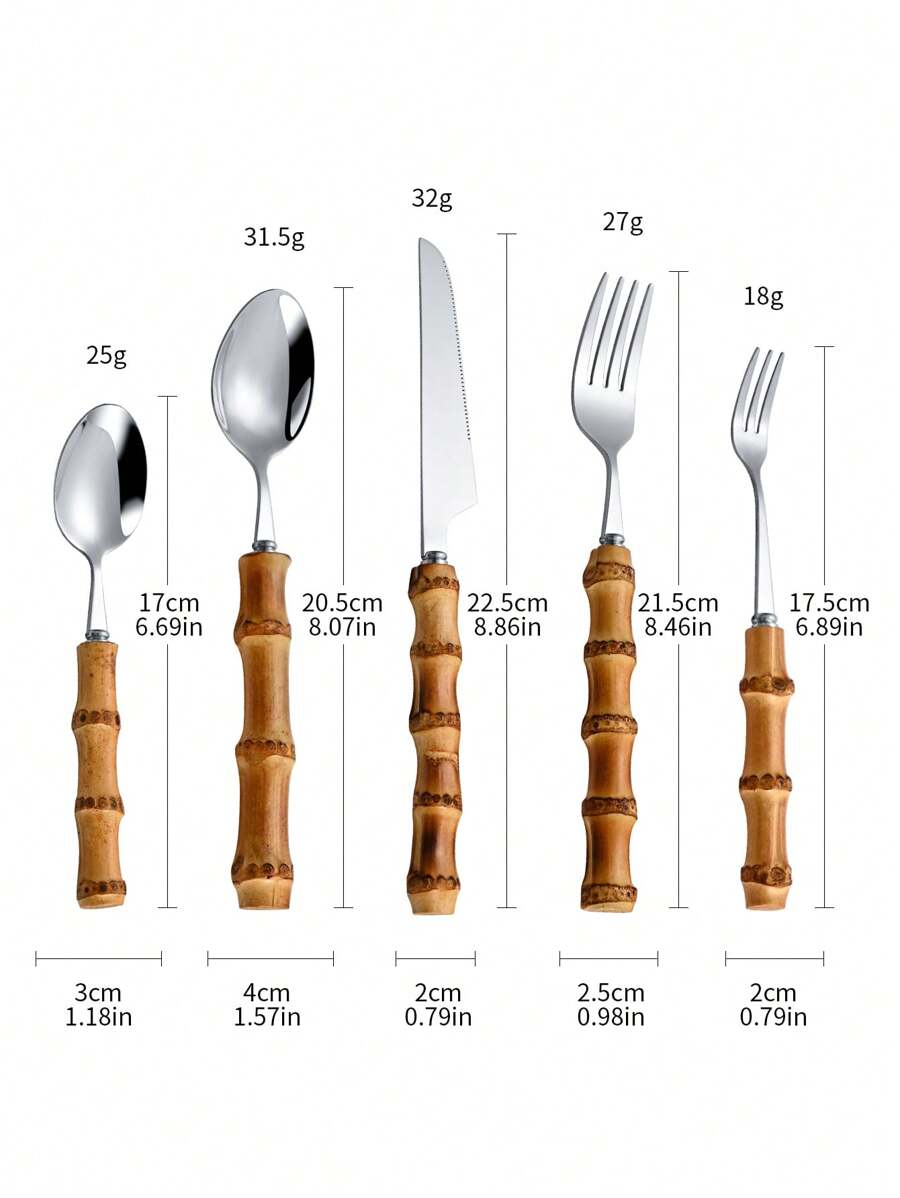 Juego de cubiertos de acero in - Bamboo Cutlery reseña y precio