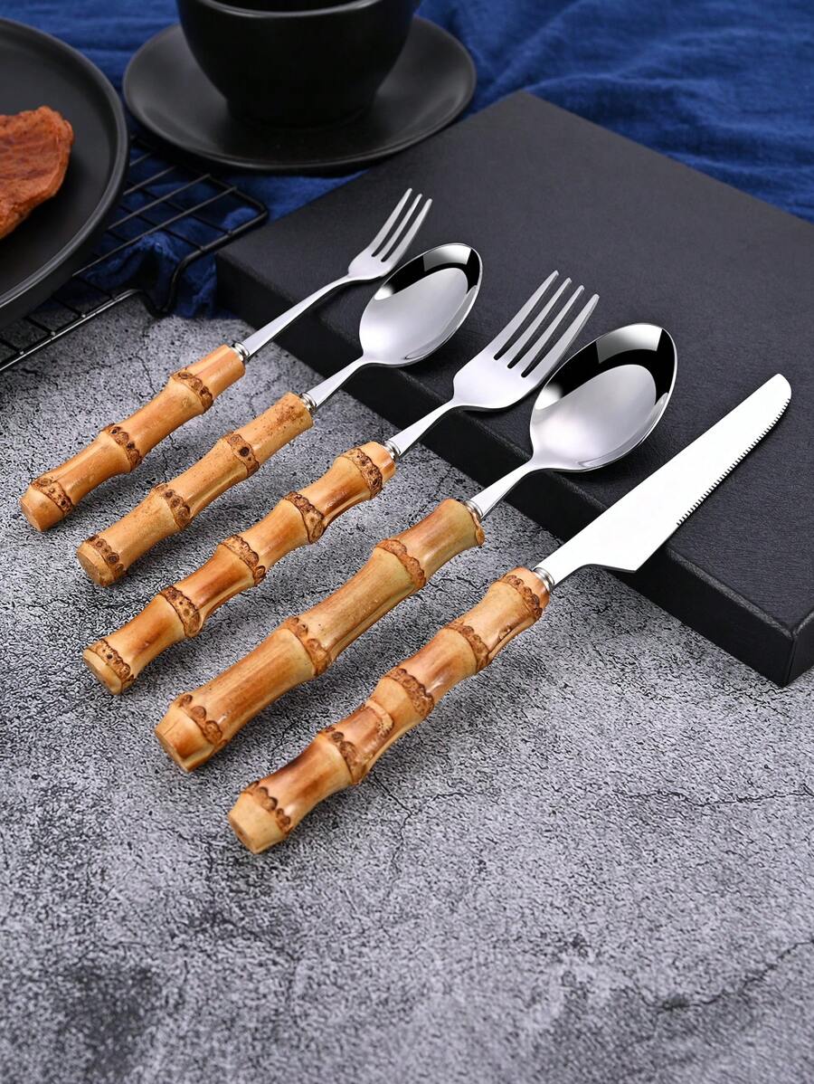 Juego de cubiertos de acero in - Bamboo Cutlery reseña y precio