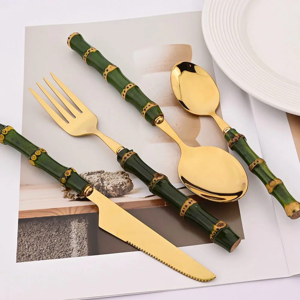 Juego de cubiertos de acero in - Bamboo Cutlery reseña y precio