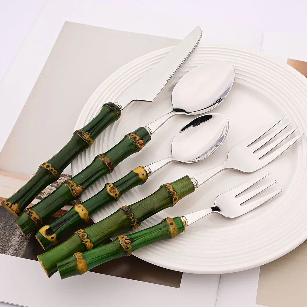 Juego de cubiertos de acero in - Bamboo Cutlery reseña y precio
