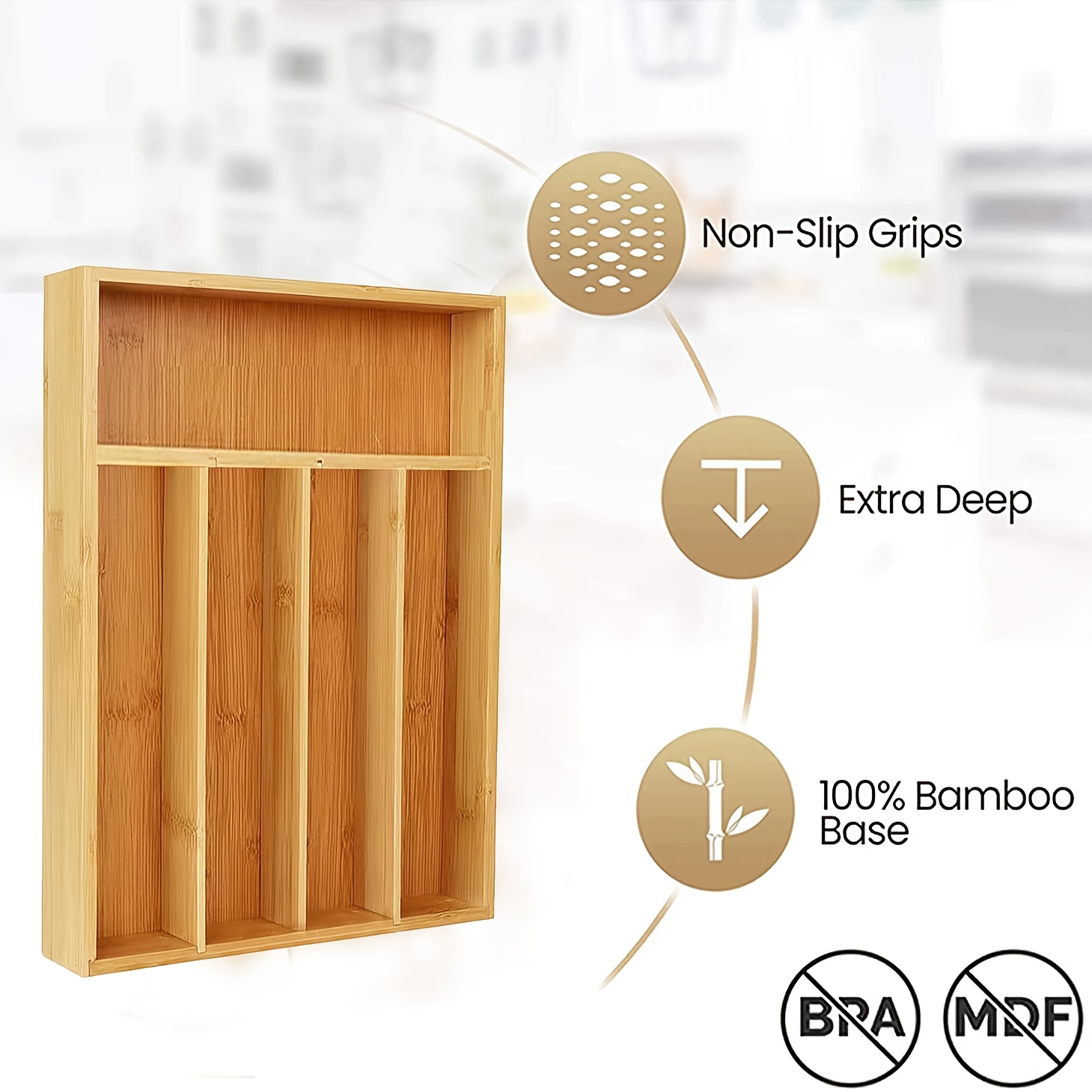 Organizador de Bambú para Cajo - Bamboo Cutlery reseña y precio