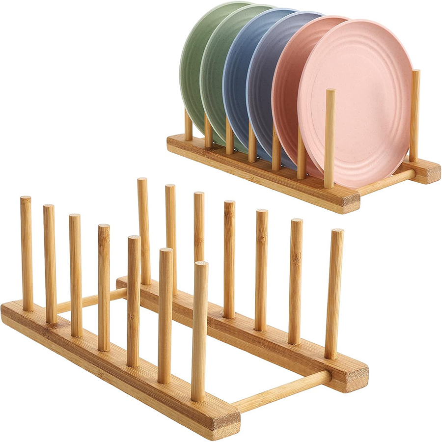 Estante para platos de bambú,  - Bamboo Cutlery reseña y precio