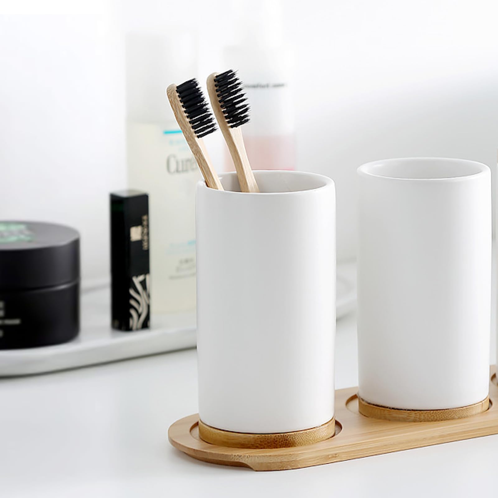 Juego de baño de cerámica, dis - Bamboo Toothbrush reseña y precio
